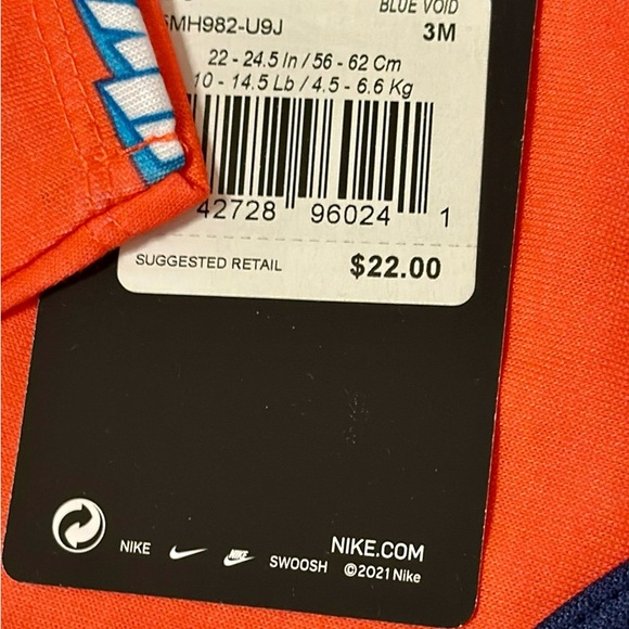 New Nike Infant Set - Bold Orange and Blue— size 3 mos - Picture 2 of 8